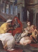 Francesco Primaticcio The Holy family with St.Elisabeth and St.John t he Baptist Spain oil painting artist